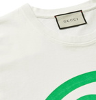 Gucci - Oversized Logo-Print Cotton-Jersey T-Shirt - Neutrals