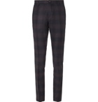 Etro - Navy Slim-Fit Checked Wool Suit Trousers - Navy