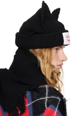 Charles Jeffrey LOVERBOY Black Chunky Ears Beanie Scarf