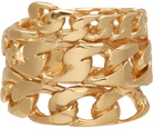 Emanuele Bicocchi Gold Spiral Chain Ring