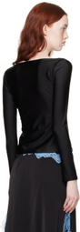 VAILLANT Black Scoop Neck Long Sleeve T-Shirt