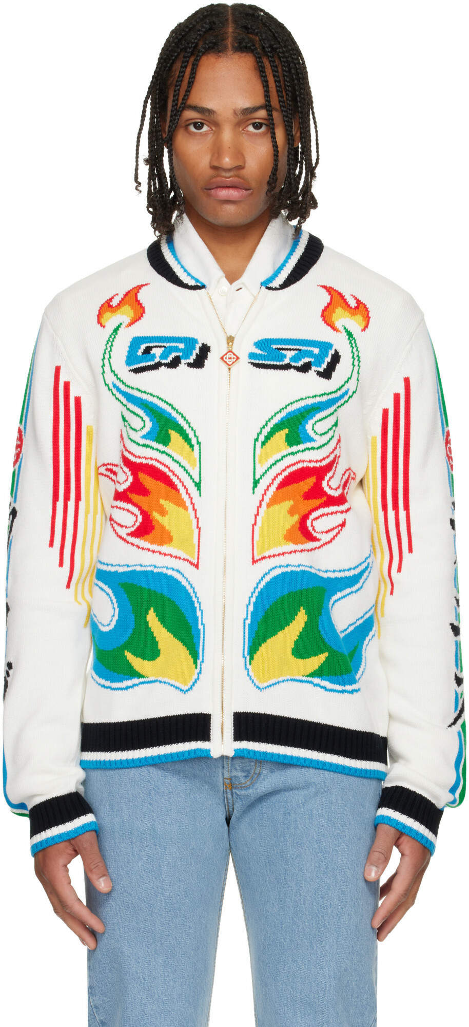 Casablanca White Futuro Laurel Track Jacket Casablanca
