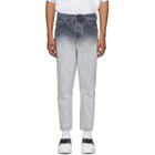 Marcelo Burlon County of Milan White and Black Denim Gradient Jeans