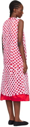 Comme des Garçons Red & Pink Tulle Braided Mesh Midi Dress