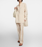 Toteme - Striped straight cotton and silk pants