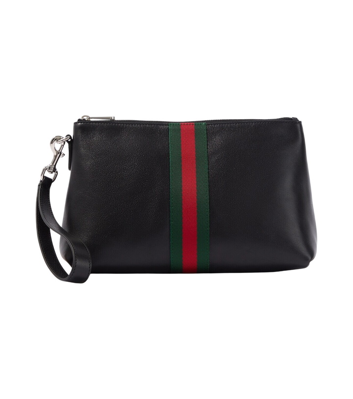 Photo: Gucci Web Trademark leather pouch