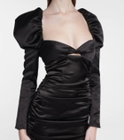 Halpern Gathered satin minidress