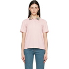 Burberry Pink Check Collar Polo