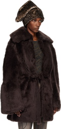 KNWLS Brown Baby Shearling Coat