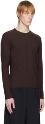MM6 Maison Margiela Brown Logo Long Sleeve T-Shirt