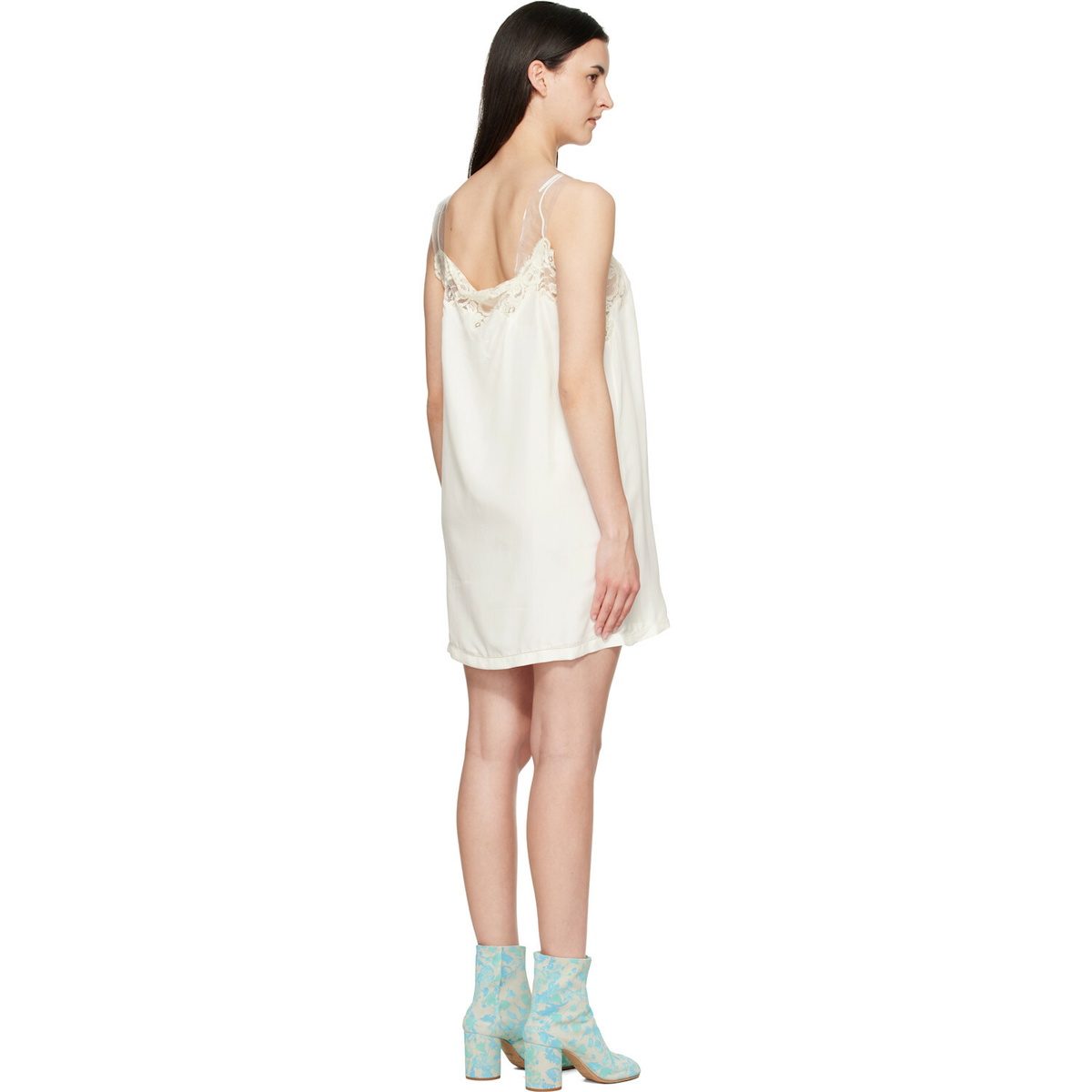 Maison Margiela Off-White Taped Slip Minidress