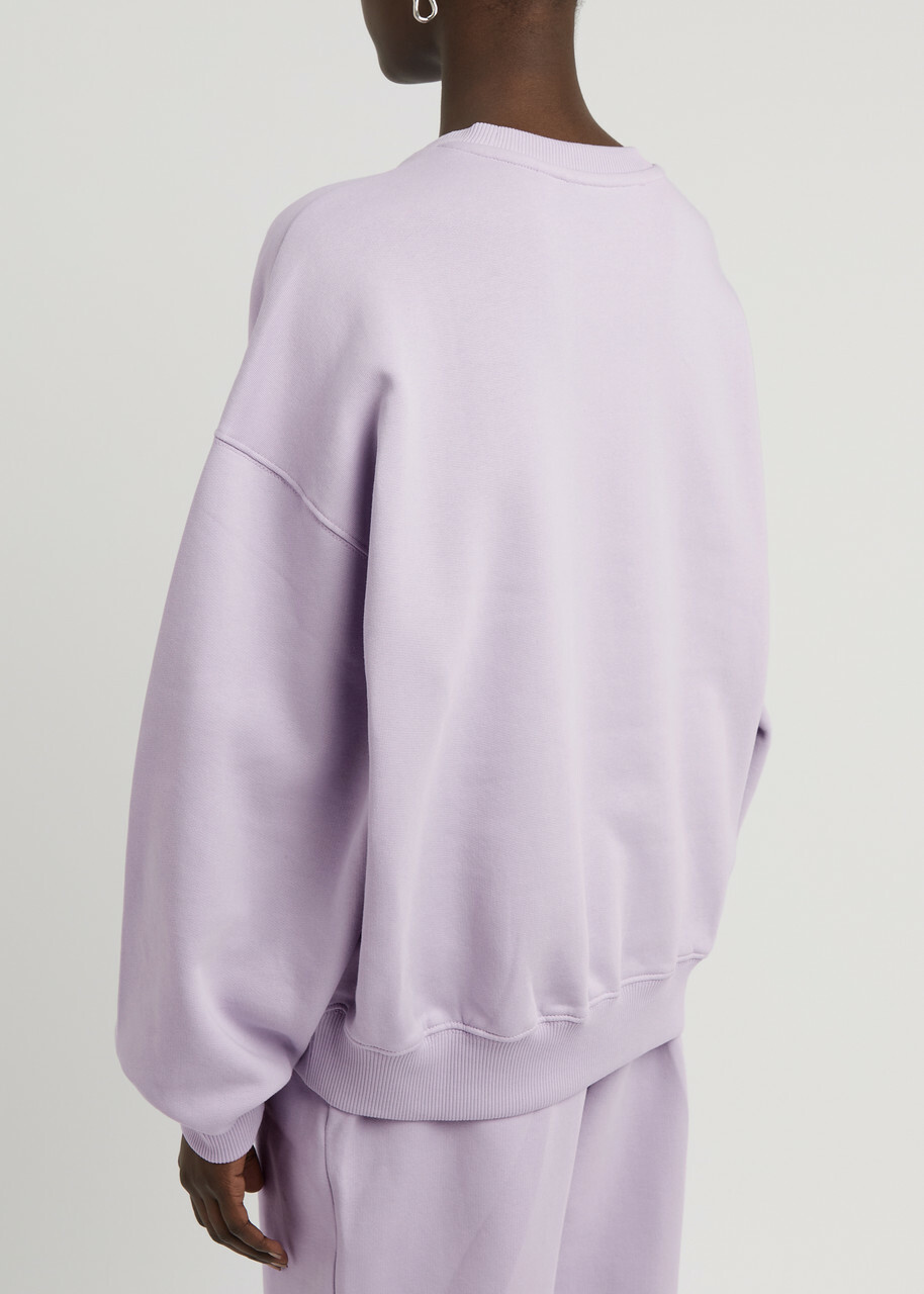 Rotate Sunday Logo-embroidered Cotton Sweatshirt Purple