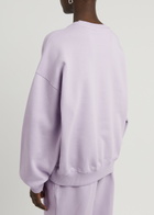Rotate Sunday Logo-embroidered Cotton Sweatshirt Purple