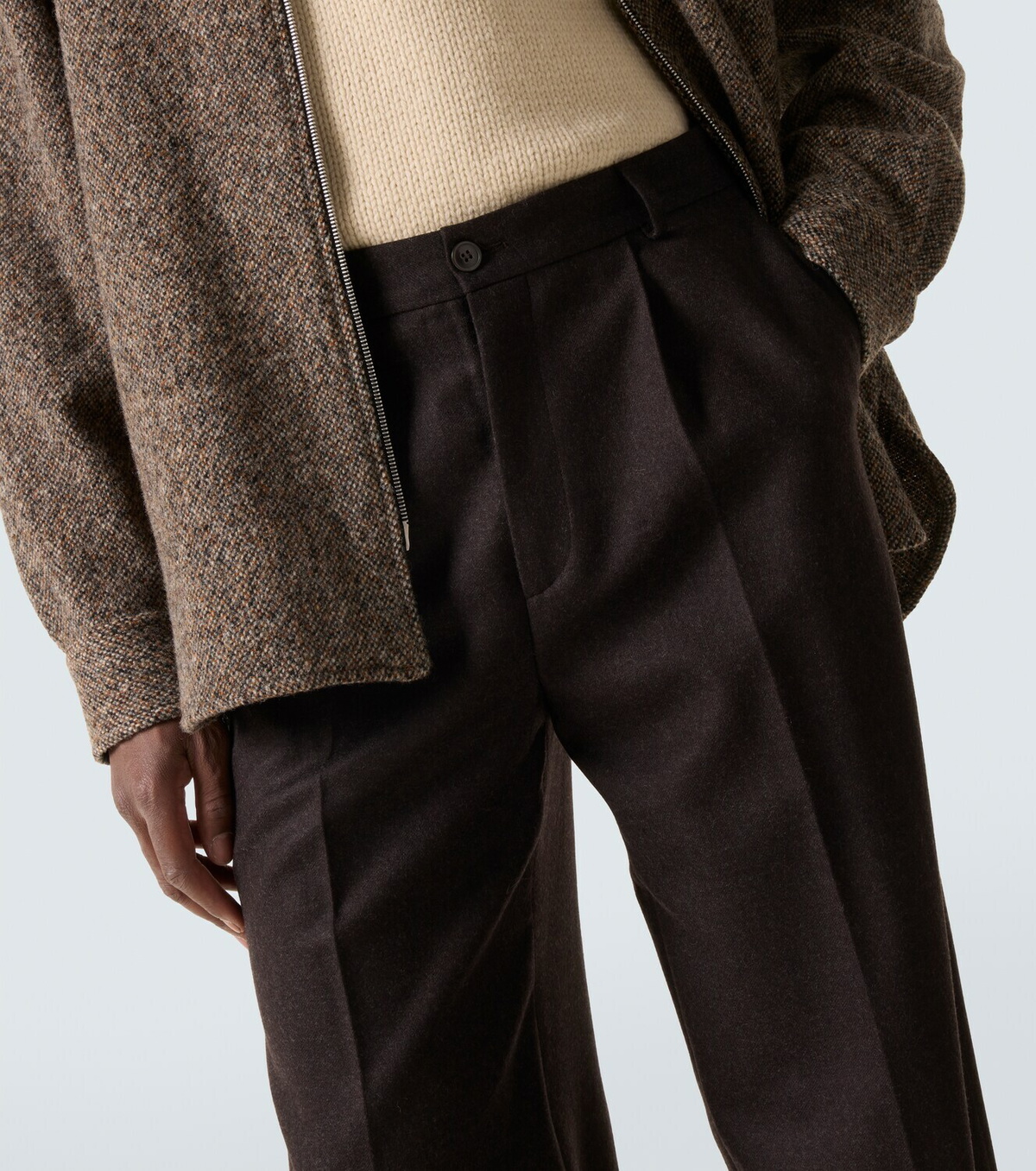Dries Van Noten Wool flannel wide-leg pants Dries Van Noten