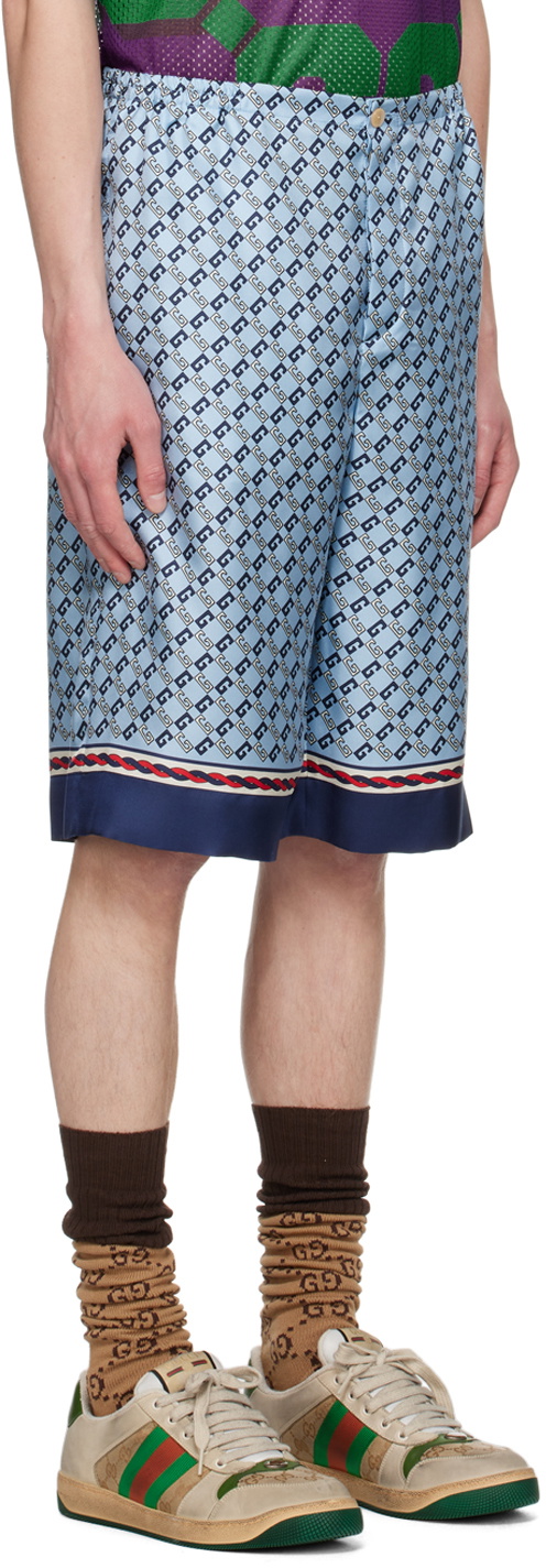 Gucci Blue Geometric Shorts Gucci