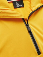 Moncler Grenoble - Ribbed Stretch-Jersey Half-Zip Base Layer - Yellow