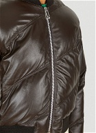 Leather Puffer Jacket in Brown