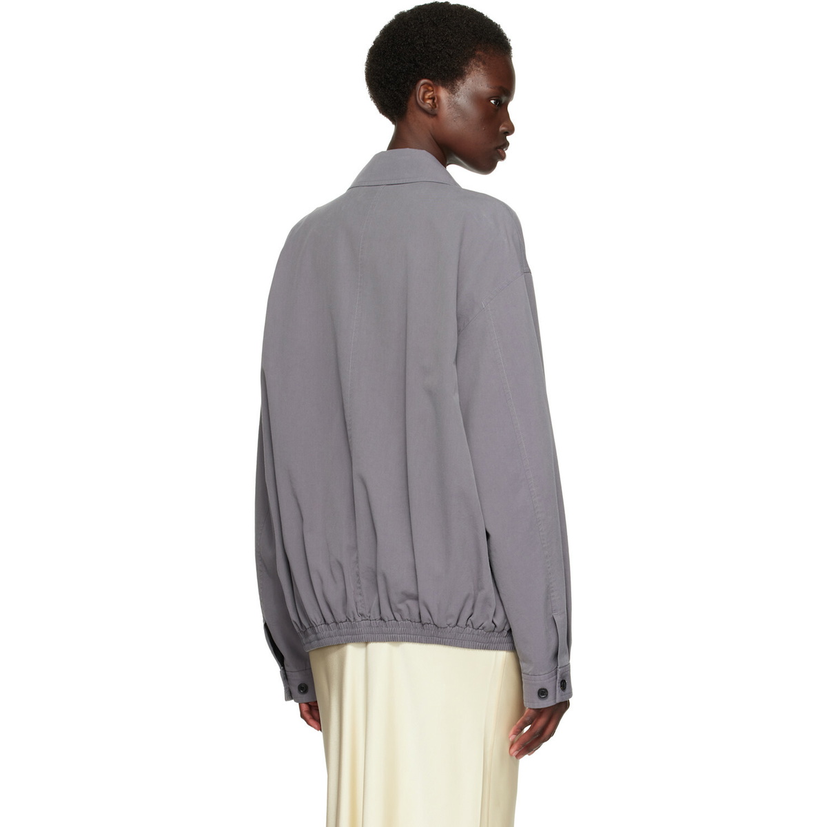 TONYWACK Gray Washed Cotton Lyocell Blouson Jacket