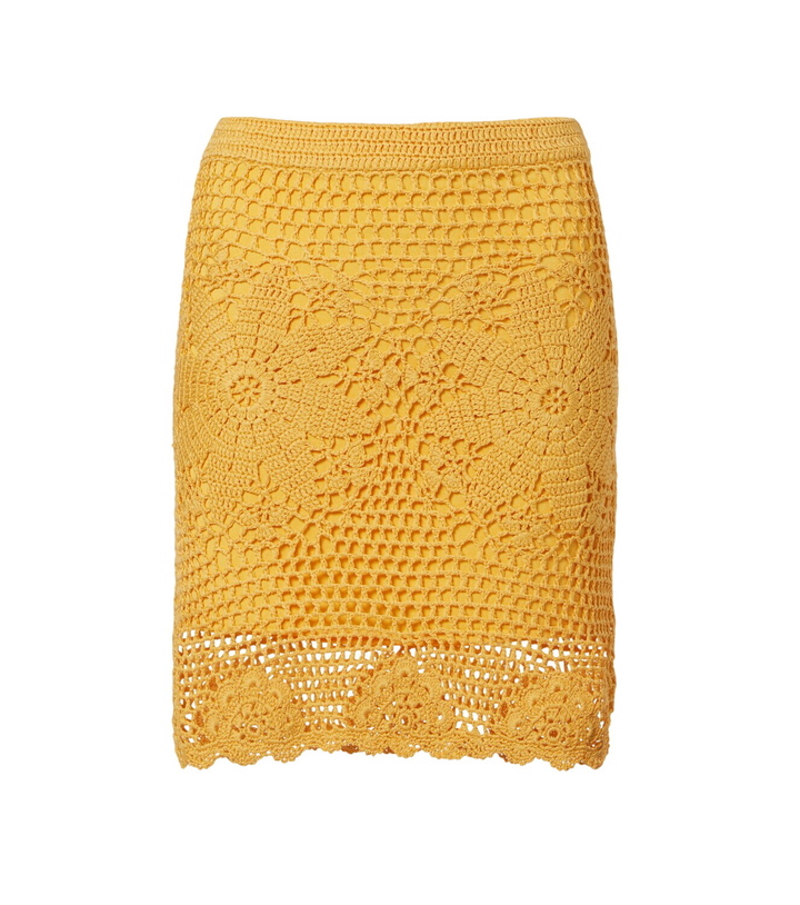 Photo: Simkhai Agnes floral crochet cotton miniskirt