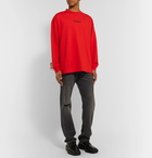 Vetements - Oversized Logo-Print Cotton-Jersey T-Shirt - Red