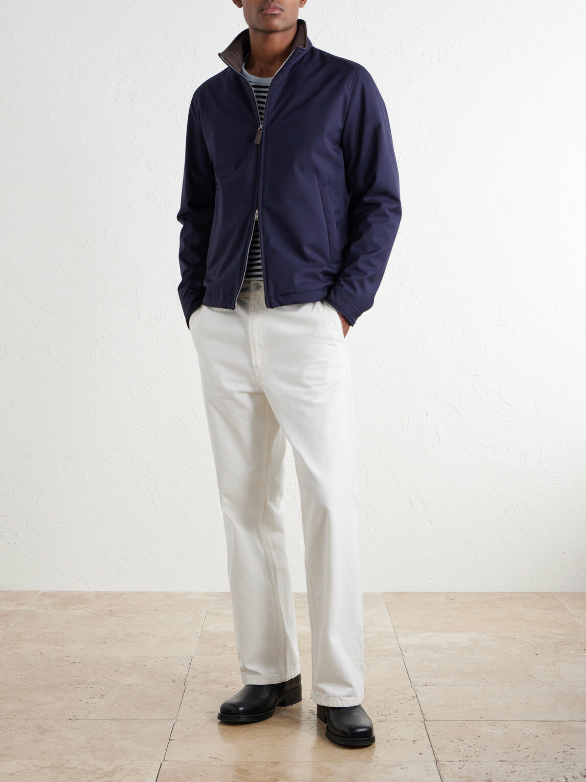 Herno - Padded Twill Bomber Jacket - Blue