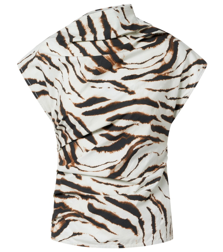 Photo: Ganni Zebra-print cotton-blend top