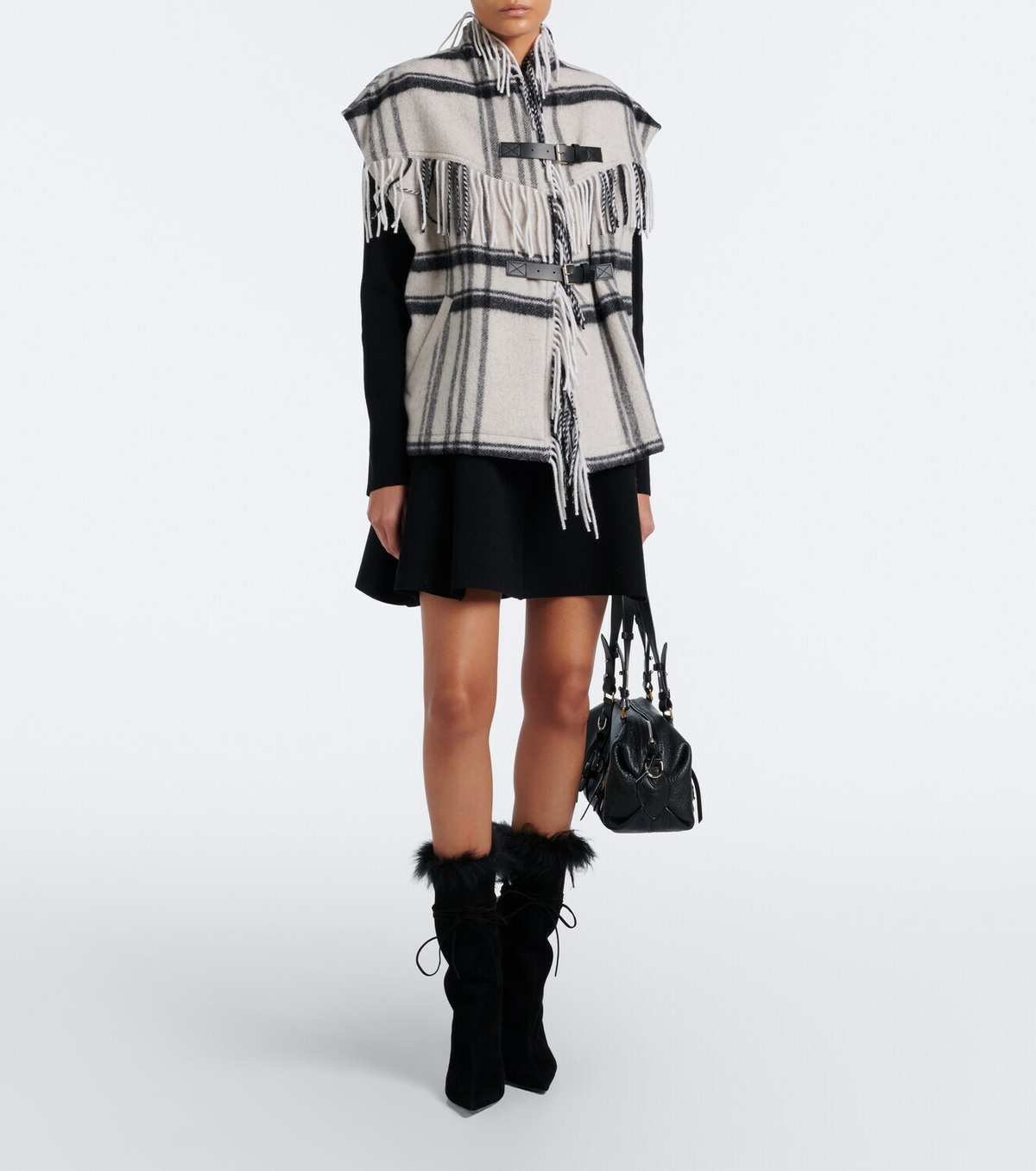 Paris Texas Lidia shearling-trimmed suede ankle boots
