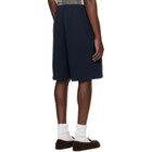 Acne Studios Navy Embroidered Logo Shorts