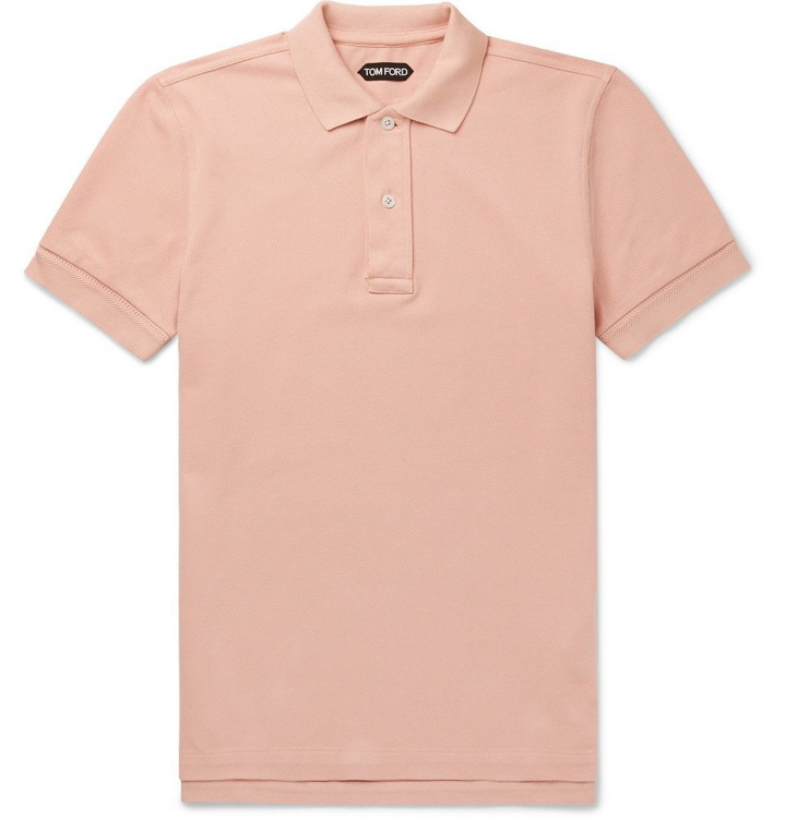 Photo: TOM FORD - Cotton-Piqué Polo Shirt - Men - Peach