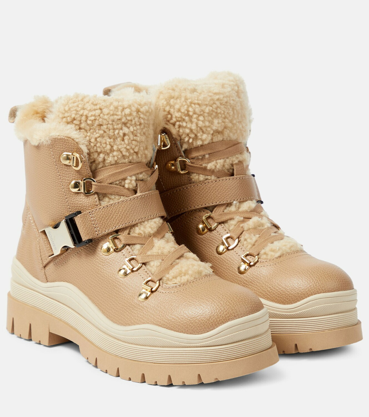 【Bogner】 Shearling-trimmedレザーブーツ Bogner - Shearling-trimmed leather ankle boots Bogner