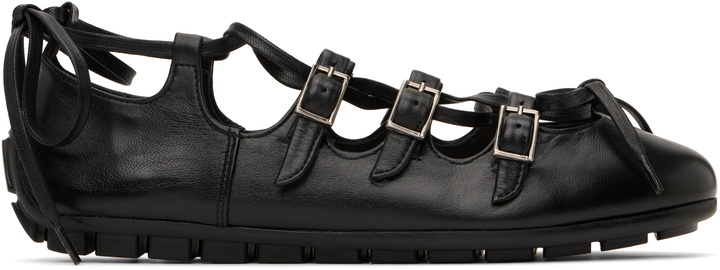 Photo: Simone Rocha Black Ghillie Grip Ballerina Flats