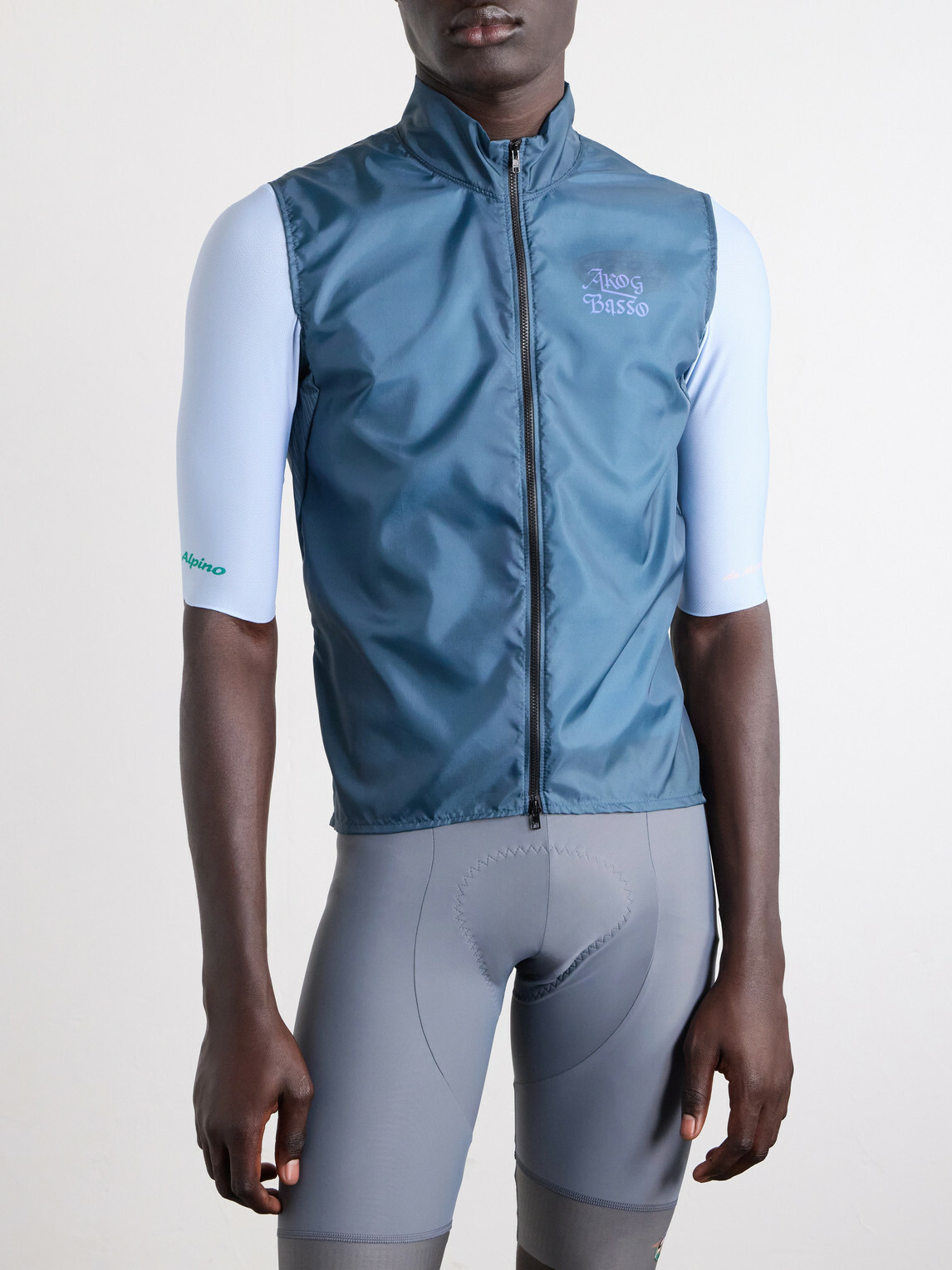 A Kind Of Guise - Basso Giro Alpino Logo-Print Shell Cycling Gilet - Blue