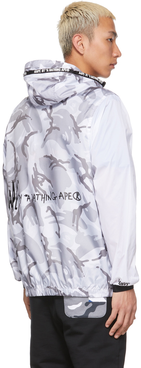 AAPE by A Bathing Ape White & Grey Camo Light Weight Jacket