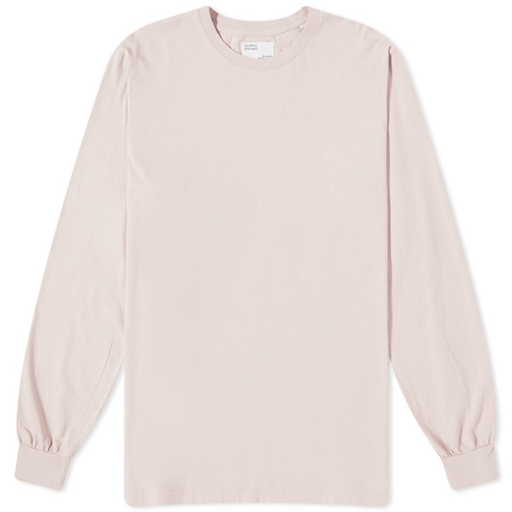 Photo: Colorful Standard Men's Long Sleeve Oversized Organic T-Shirt in Faded Pink