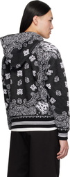 AMIRI Black & White Bandana Hoodie