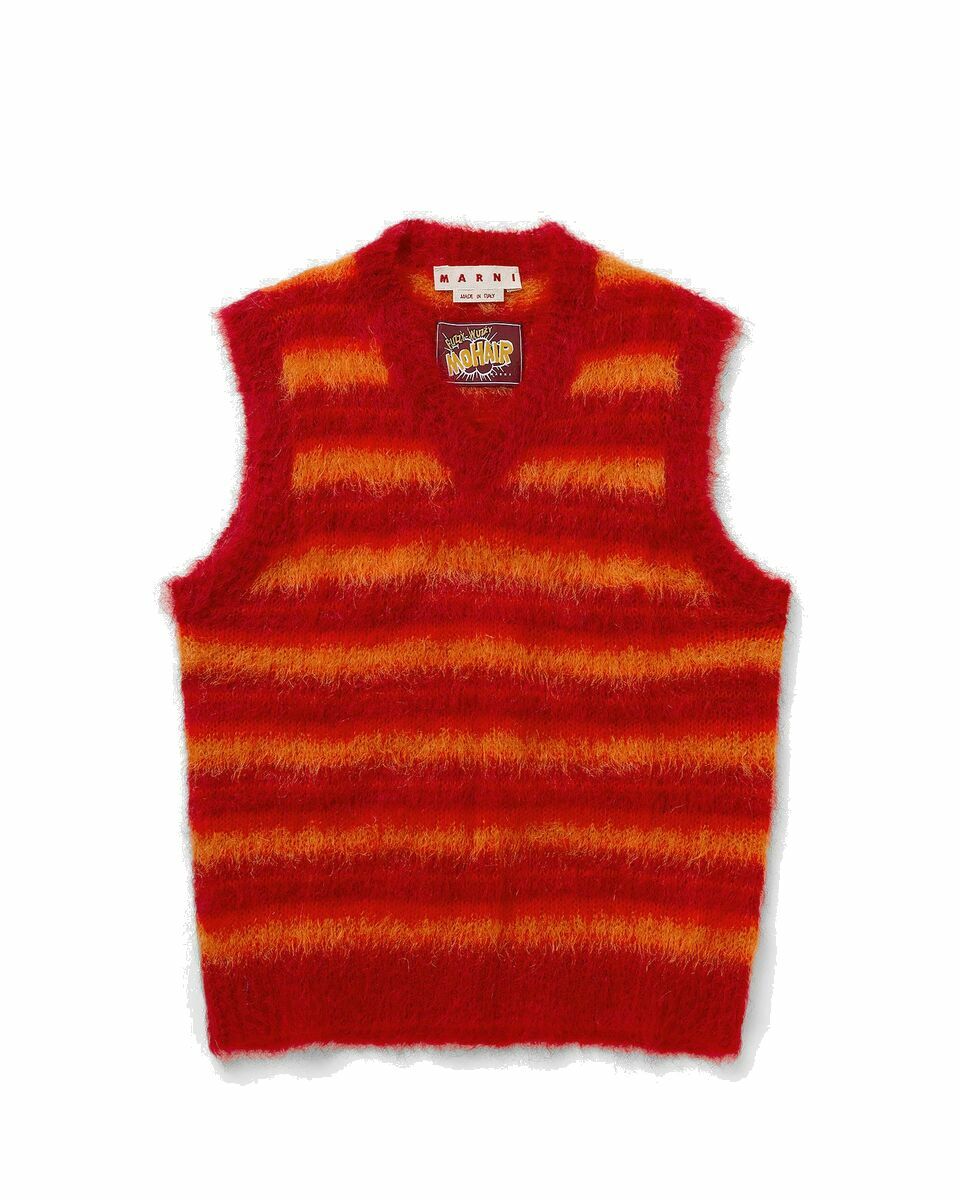 Photo: Marni V Neck Sweater Red - Mens - Zippers & Cardigans