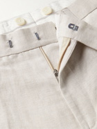 Favourbrook - Herringbone Cotton and Linen-Blend Suit Trousers - Neutrals