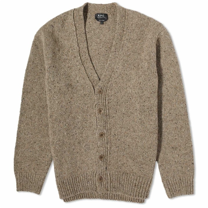 Photo: A.P.C. Theophile Donegal Cardigan in Taupe