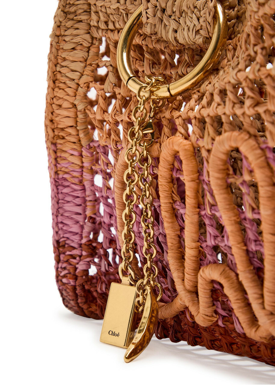 Chloe Summer Banana Logo Leather and Raffia Tote - Multicoloured 1 - One Size