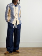 Monitaly - Convertible-Collar Cotton-Jacquard Jacket - Blue
