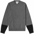 Comme des Garçons SHIRT Men's Contrast Cuff Crew Knit in Top Grey/Black