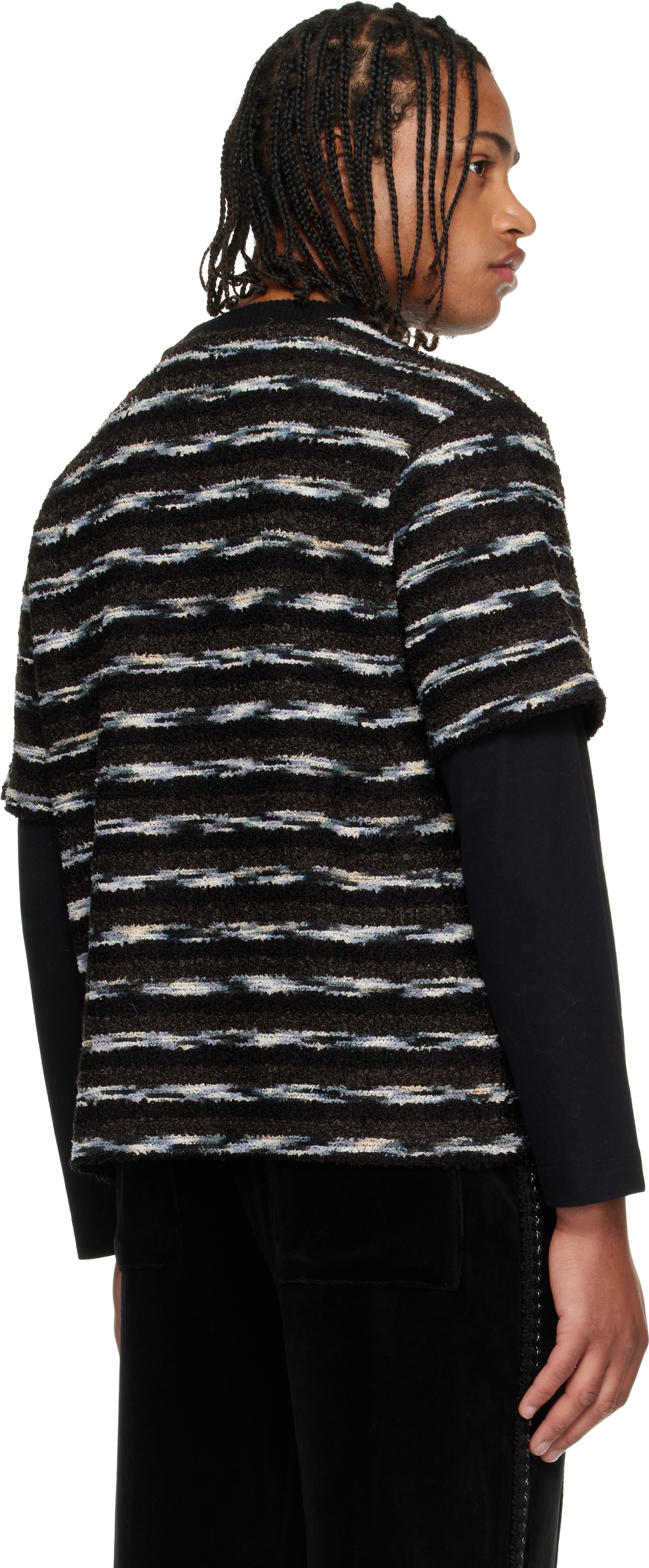 Andersson Bell Black & Brown Stripe Layered Sweater