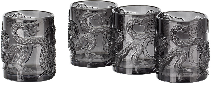 Stolen Girlfriends Club Black Serpentine Tumbler Set, 4 pcs