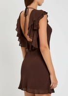 Reformation Ami Crepe Mini Dress Brown