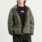 Maison Margiela Men's Reversible Short Parka Jacket in Military/Burgundy Check