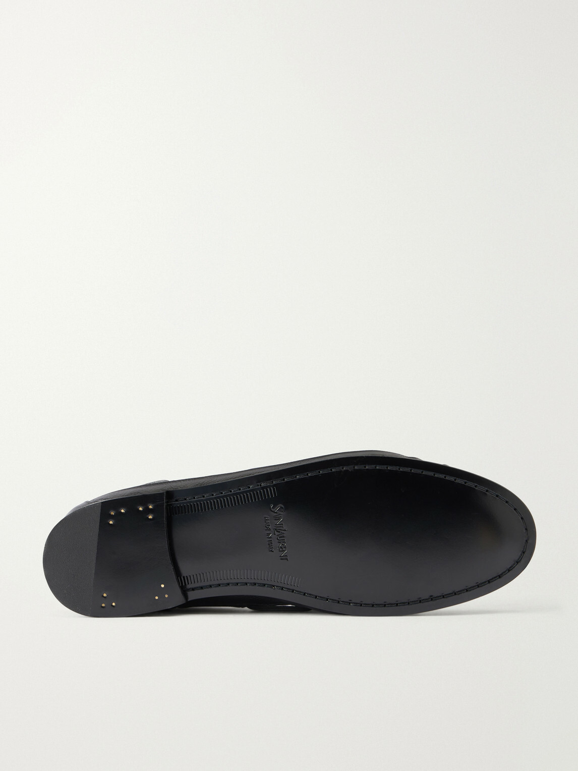 SAINT LAURENT - Le Loafer Monogram Logo-Appliquéd Leather Loafers - Black