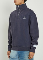 Gallery Dept. Logo Half-zip Cotton Sweatshirt Navy