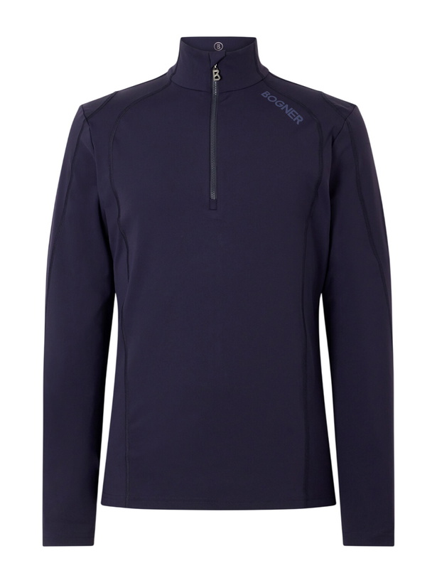 Photo: BOGNER - Harry Stretch-Jersey Half-Zip Ski Mid-Layer - Blue