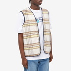 Butter Goods Men's Reversible Hairy Plaid Vest in Navy/Wheat