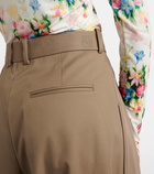 Loewe Pleated cotton and silk wide-leg pants